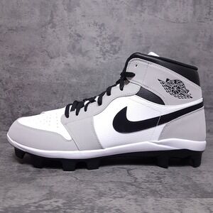 NIKE AIR JORDAN 1 Retro‎ MCS Baseball Cleats Mens Size 16 Smoke Grey Black White